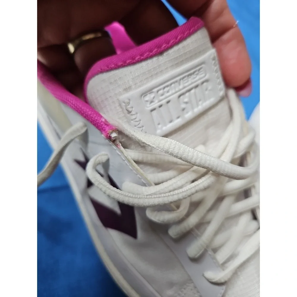 Converse Pro Leather Ox Sneakers White Purple Pink Unisex Men 7 Women 8.5 NEW - Picture 8 of 11
